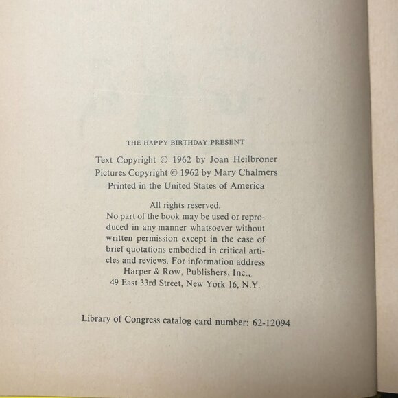 Vtg The Happy Birthday Present by Joan Heilbroner 1962 I Can Read Story - Picture 5 of 5